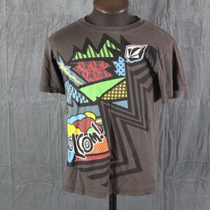 Retro Skateboard Shirt - Volcom Neon Big Graphic - Men's Medium